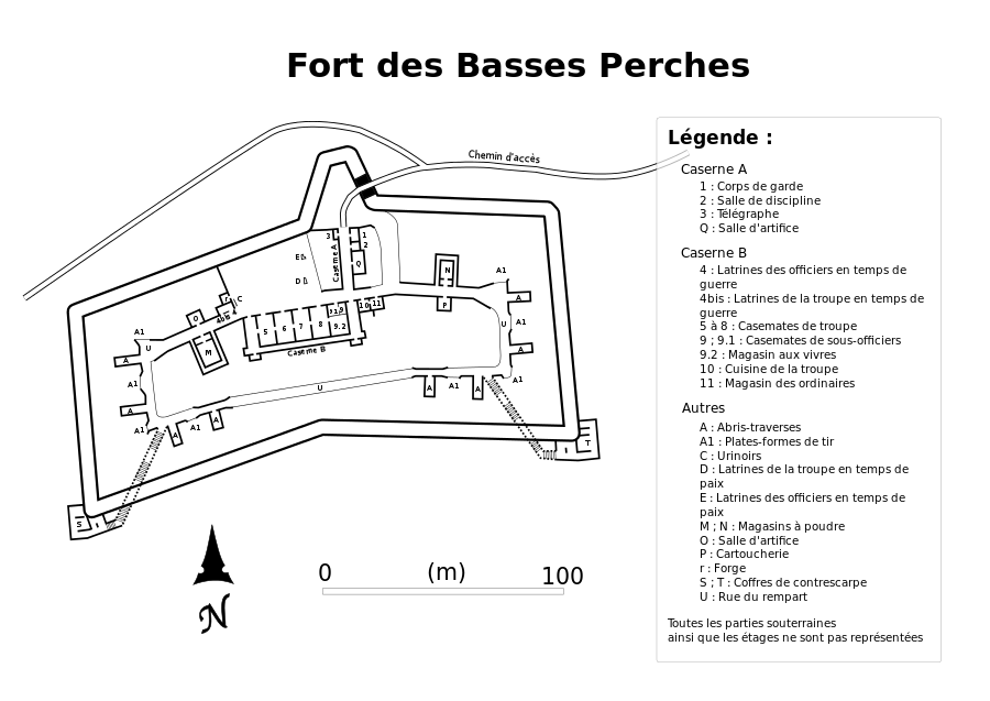 plan du fort des basses perches